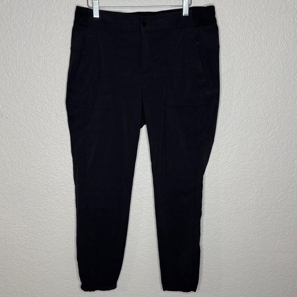 Athleta Trekkie Jogger 2.0 Pants Black Ripstop Nylon Athletic Hiking Cinch Sz - Picture 2 of 8